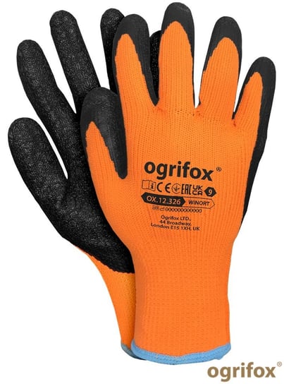 Rękawice ochronne ocieplane, powlekane, pomarańczowo-czarne, rozmiar 10 OGRIFOX
