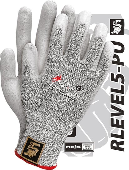 Rękawice ochronne wykonane z mieszanki włókna szklanego i przędzy UHMW 12par REIS