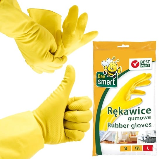 Rękawice rękawiczki gumowe żółte domowe kuchenne L Paclan