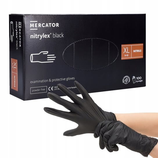 Rękawice Rękawiczki Nitrylowe Nitrylex Black 100Sz Mercator Medical