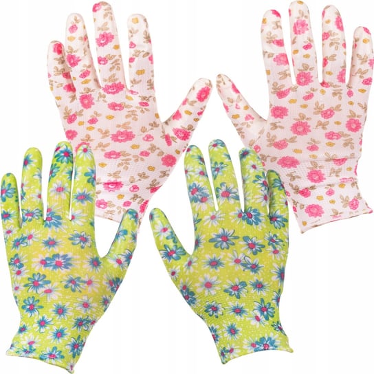 Rękawice Rękawiczki Ogrodowe W Kwiatki Kolorowe Rozmiar L 1 Para PRAKTYCZNA