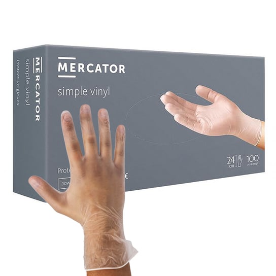 Rękawice winylowe bezpudrowe Simple Vinyl Mercator 100 M Mercator Medical