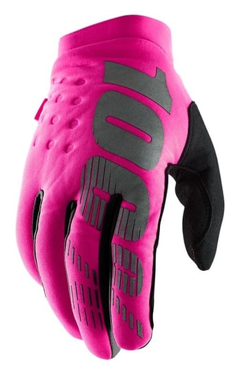 Rękawiczki 100% BRISKER Women's Glove neon pink black roz. L (długość dłoni 181-187 mm) 100%