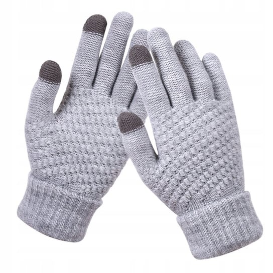 Rękawiczki Akrylowe Ciepłe Dotykowe Szare R02 Inna marka