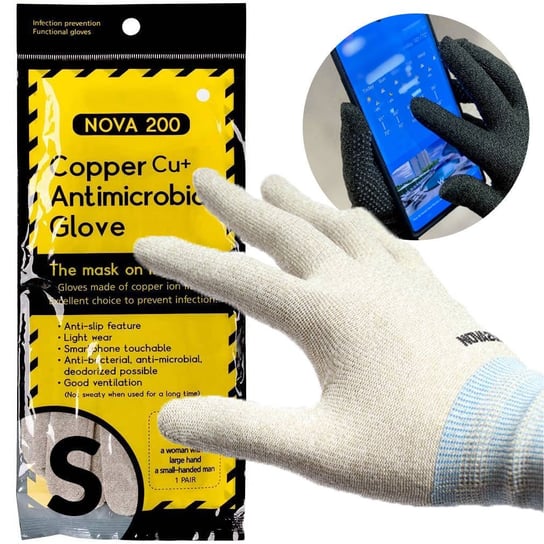Rękawiczki Antybakteryjne Obsługa Telefonu Nova Gloves 200 Białe Rozm. S Inna marka