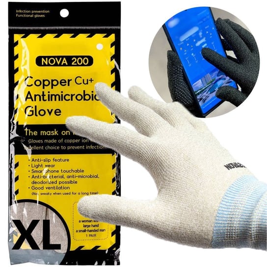 Rękawiczki Antybakteryjne Obsługa Telefonu Nova Gloves 200 Białe Rozm. Xl Inna marka