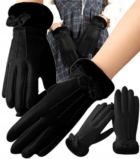 Rękawiczki Ciepłe Dotykowe Zimowe Ocieplane Misiu Edibazzar