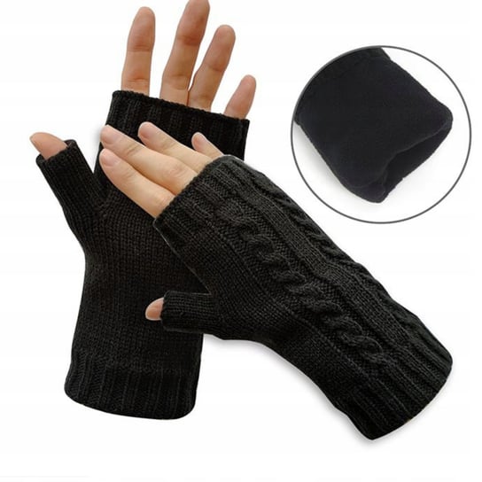 Rękawiczki Czarne Bez Palców Ciepłe 1 Komplet JAMKO