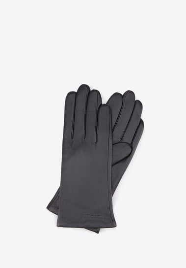 Rękawiczki damskie ze skóry licowej czarne M WITTCHEN