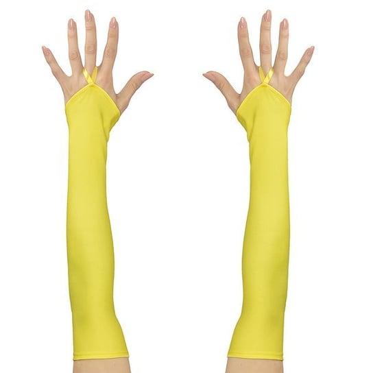 Rękawiczki Długie Żółte Satynowe Widmann