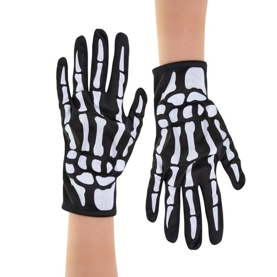 Rękawiczki Kości Czarno-Białe Halloween 24 Cm ABC