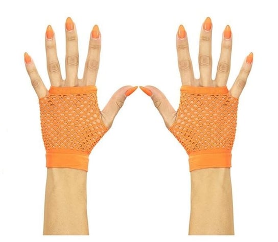 Rękawiczki krótkie z siatki pomarańczowe Widmann