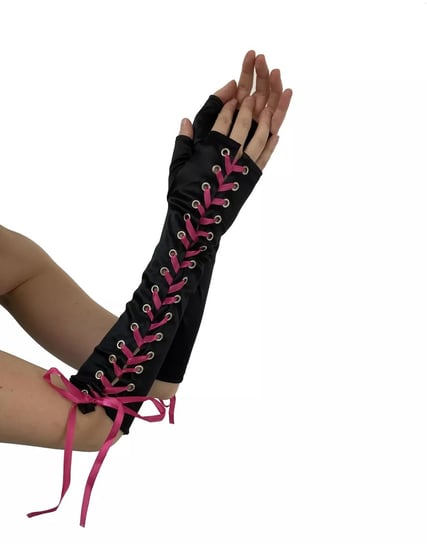 Rękawiczki Lace Up Gloves (Black/Pink) Inna marka