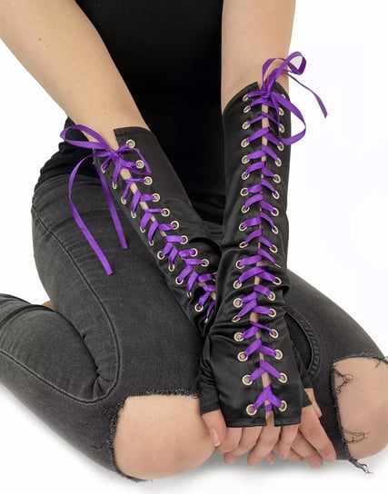 Rękawiczki Lace Up Gloves (Black/Purple) Inna marka