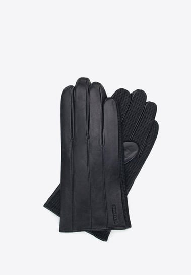 Rękawiczki męskie ze skóry naturalnej czarne S WITTCHEN