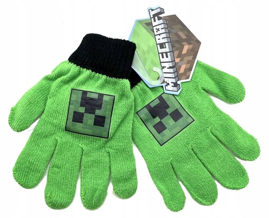 Rękawiczki Minecraft Creeper Zielono-Czarne Dla Dz Minecraft