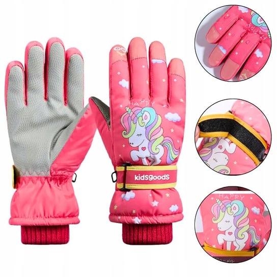 Rękawiczki Narciarskie Zimowe Dziecięce Rękawice Dla Dzieci Unicorn Konik Inna marka