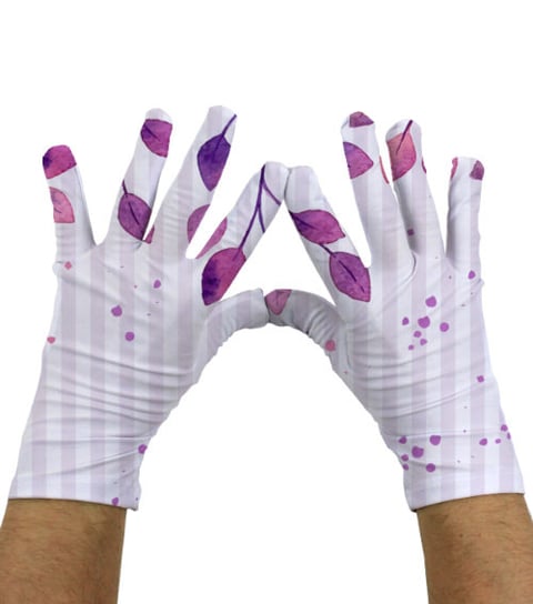 Rękawiczki ochronne wielokrotnego użytku, Fioletowe listki Koszulkowo