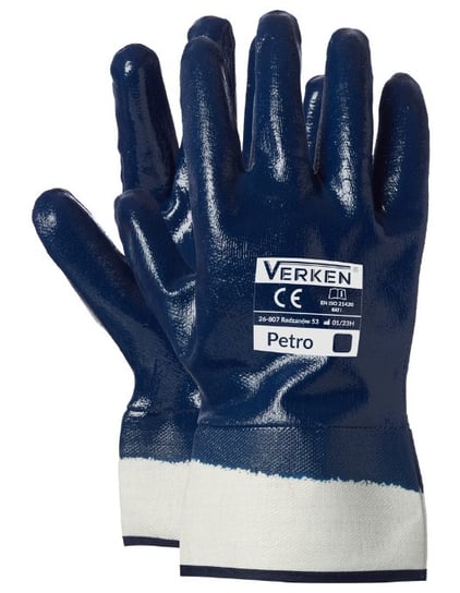 Rękawiczki robocze ciężkie nitrylowe usztywniony mankiet Petro - VERKEN - rozmiar 10 VERKEN Inna marka