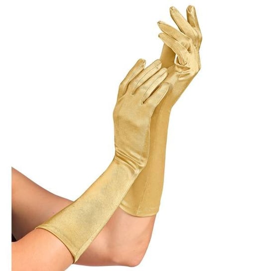 Rękawiczki Satynowe Złote 40 Cm Widmann