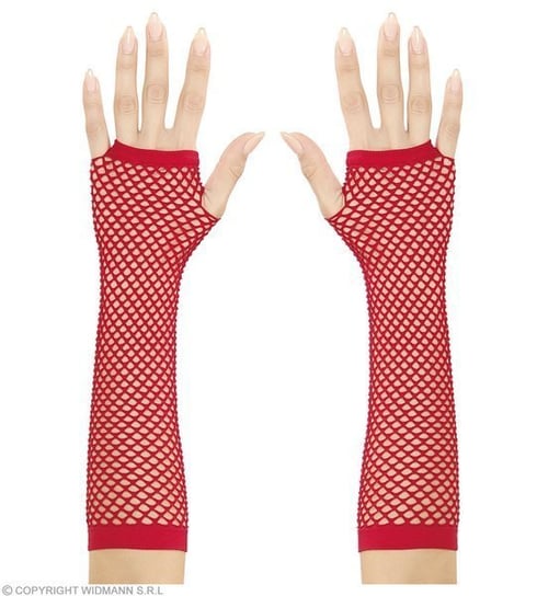 Rękawiczki siatka, czerwone Widmann