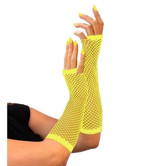 Rękawiczki Siatka Neon Żółte Widmann
