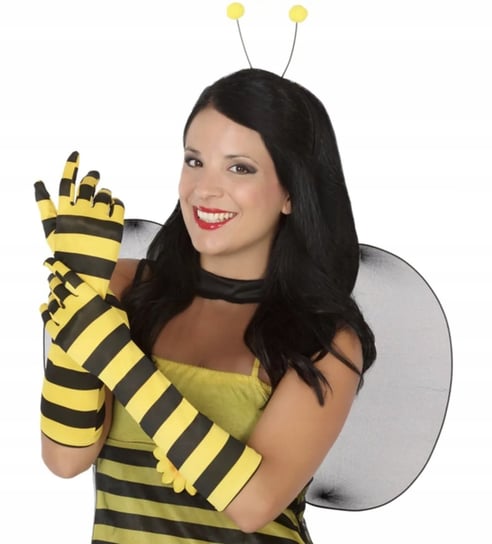 Rękawiczki W Paski Pszczółka Czarno Żółte Do Stroju Pszczoła GoDan