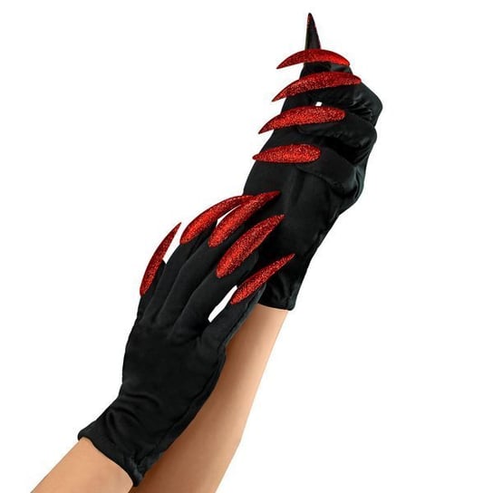 Rękawiczki z czerwonymi szponami, czarne Widmann