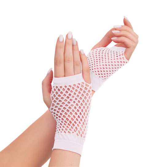 Rękawiczki Z Siatki Bez Palców Białe Krótkie 11Cm Inna marka