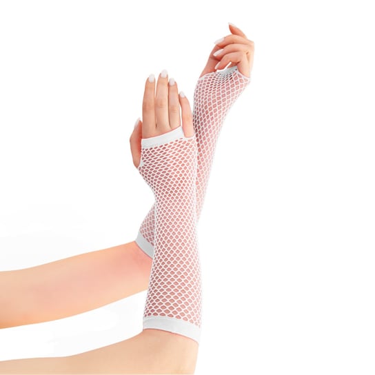 Rękawiczki Z Siatki Bez Palców Białe Średnie 24Cm Inna marka
