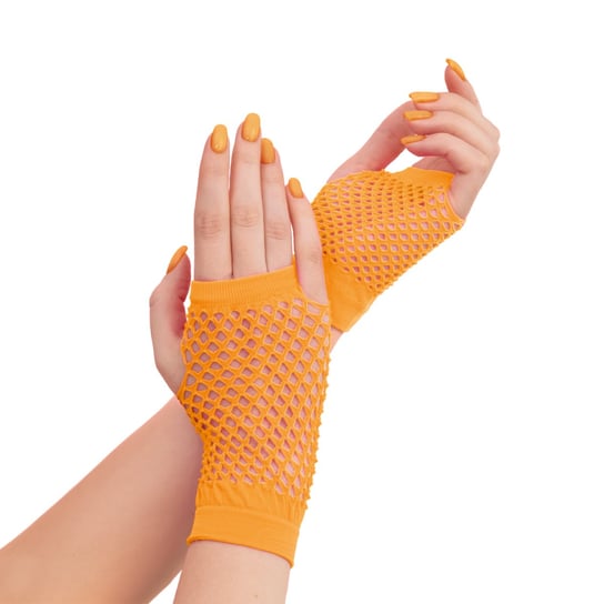 Rękawiczki Z Siatki Neonowe Pomarańczowe 11Cm Inna marka