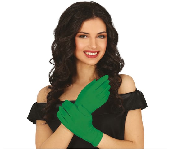 Rękawiczki Zielone Krótkie 20 Cm Guirca