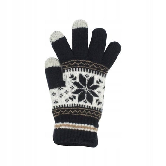 Rękawiczki zimowe z wzorem ŚNIEŻYNKA dotykowe do ekranów uniseks szare GSM-HURT