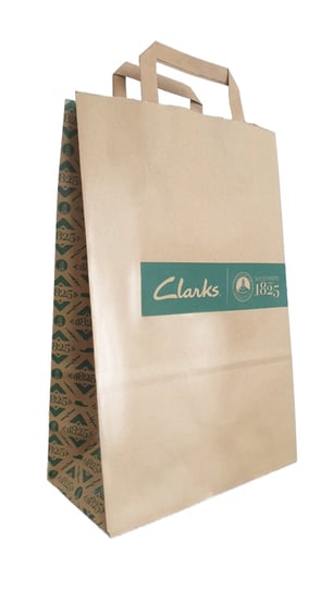 Reklamówka torebka papierowa Clarks 395mm x255mm x130mm opakowanie 150 szt Clarks