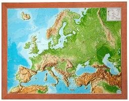 Relief Europa 1:16 MIO mit Holzrahmen Markgraf Andre, Engelhardt Mario