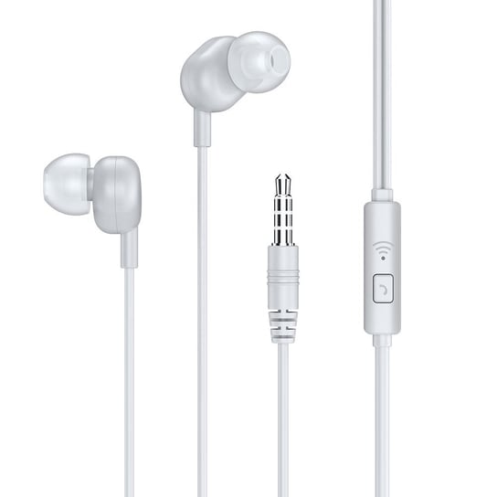 Remax dokanałowe słuchawki zestaw słuchawkowy z pilotem i mikrofonem mini jack 3,5 mm biały (RW-105 white) - Biały Remax