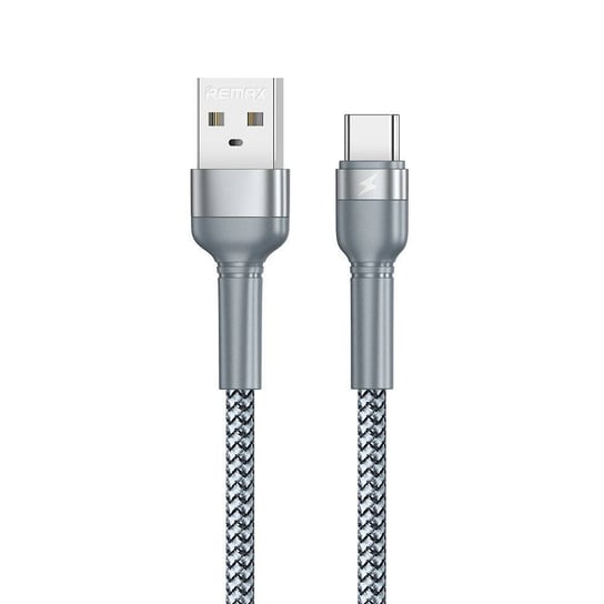 Remax kabel USB - USB Typ C 2,4 A 1 m do ładowania przesyłania danych srebrny (RC-124a silver) Remax