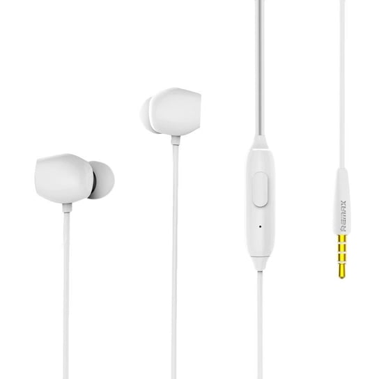 Remax RM-550 dokanałowe słuchawki z pilotem i mikrofonem biały - Biały Remax