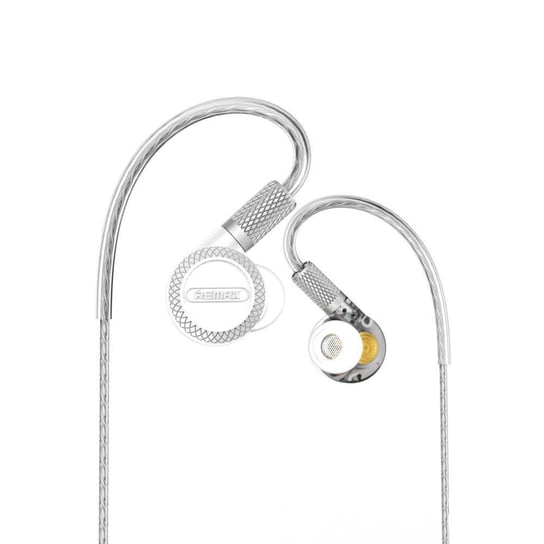 Remax RM-590 dokanałowe słuchawki zestaw słuchawkowy z potrójnymi przetwornikami + saszetka srebrny - Srebrny Remax