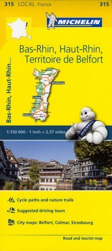 Ren - górny, dolny, Territoire de Belfort. Mapa 1:150 000 Michelin Travel Publications