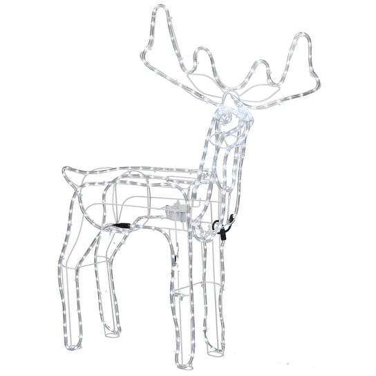 Renifer Led świąteczny z ruchomą głową 115 cm świetlna dekoracja do ogrodu biały zimny Springos