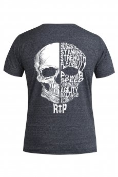 Rep In Peace, T-shirt męski na crossfit, Skill Skull Tri Blend, rozmiar M, szary Rep In Peace