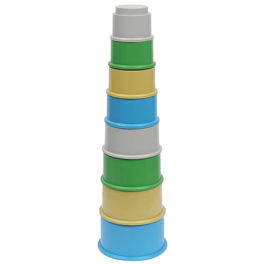 RePlay Kubeczki piramidka, zabawka edukacyjna z recyklingu - 8 elementów Wader Uniwersalny Wader