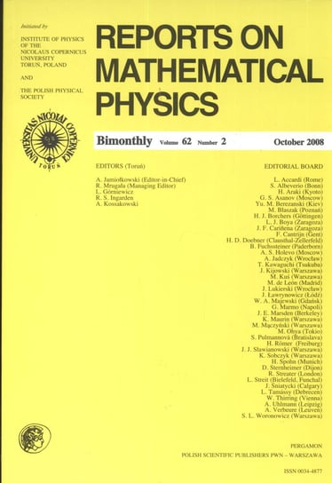Reports on Mathematical Physics 62/2 2008 Opracowanie zbiorowe