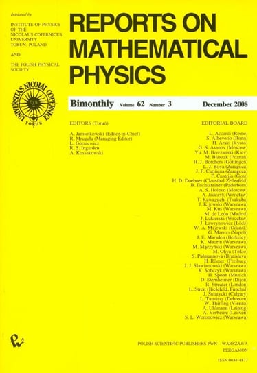 Reports on Mathematical Physics 62/3 2008 Opracowanie zbiorowe