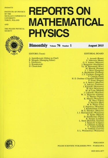 Reports on Mathematical Physics. 76/1. 2015 Collective work
