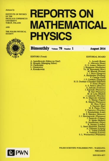 Reports on Mathematical Physics 78/1 2016 Opracowanie zbiorowe