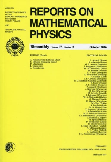 Reports on Mathematical Physics 78/2. 2016. Pergamon Opracowanie zbiorowe