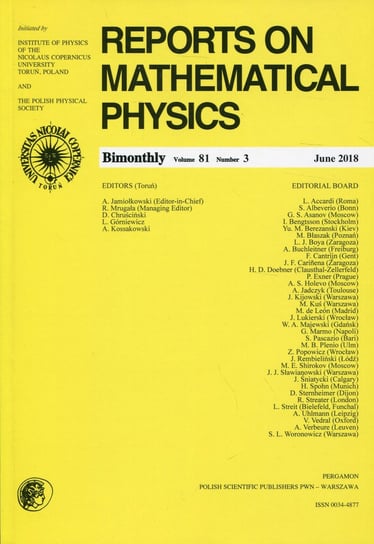 Reports on Mathematical Physics 81/3 Pergamon Opracowanie zbiorowe