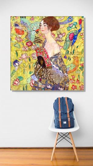 Reprodukcja obrazu Lady with fan - Gustav Klimt 55x55cm Fedkolor